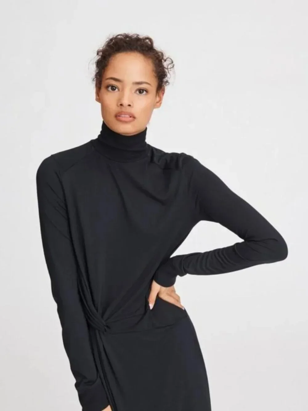 Rag & Bone Shawl Wrap Turtleneck Midi Dress - Picture 6 of 8